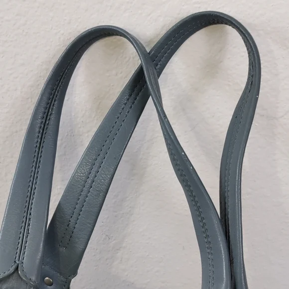 💥FINAL PRICE💥 Allison Scott Blue-Gray Pleated Leather Shoulder Bag - Picture 10 of 16